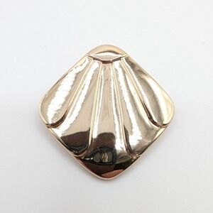 Vintage Jeri-Lou Gold Tone Seashell Scarf Clip Nautical Fan Shell Slide